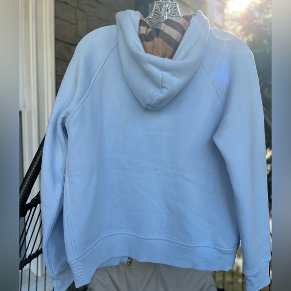 ❤️‍🔥BURBERRY ❤️‍🔥NEW PALE BLUE LOGO HOODIE ON FULL ZIP SIZE LARGE - Picture 11 of 11